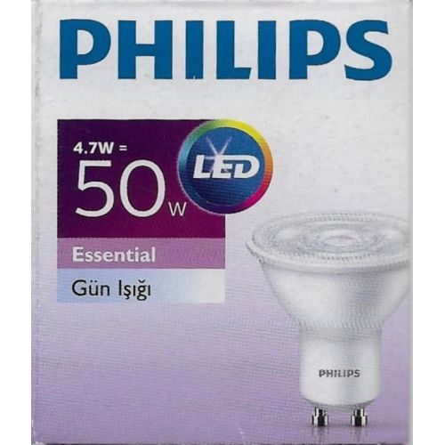 PHILIPS LED GU10 4,7W-50W 36D 4000K BEYAZ GÜN IŞIĞI ÇANAK AMPUL