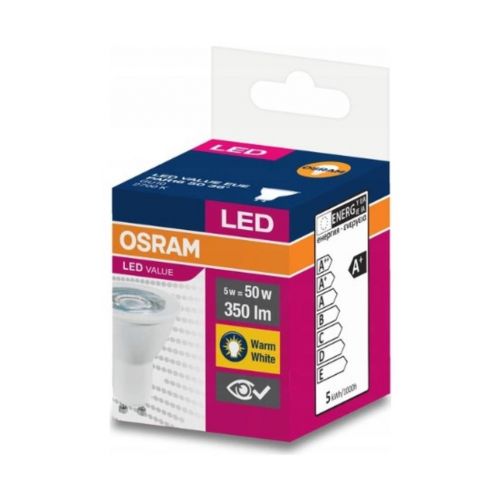 OSRAM GU10 Duylu 5W LED Ampul 2700 K Sarı Işık