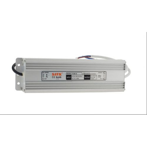 100W 12V 8.3A SABİT GERİLİM KAYNAĞI IP67 KAPALI TİP ŞAVK