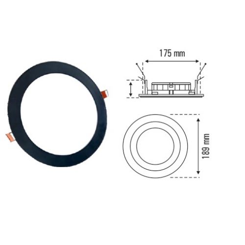 NEOS Sıva Altı Slim Panel  15W Siyah 3200K