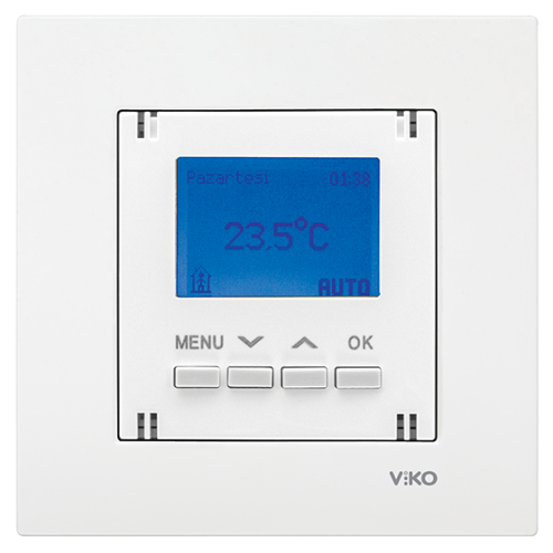 Vİ-KO Karre / Meridian ZEMİN ALTI SENSÖRLÜ TERMOSTAT (UF-E) BEYAZ Mekanizma+Kapak